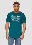 s.Oliver Kurzarmshirt T-Shirt mit Front-Print Türkis/Grün