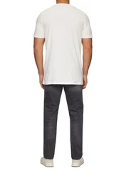 s.Oliver Kurzarmshirt T-Shirt mit Front-Print Weiß/Creme/Grau/Khaki
