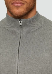 s.Oliver Outdoorjacke Strickjacke mit Stehkragen Hellgrau/Grau/Dunkelgrau