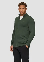 s.Oliver Outdoorjacke Strickjacke mit Stehkragen Dunkelgrün/Grün