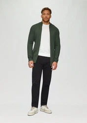 s.Oliver Outdoorjacke Strickjacke mit Stehkragen Dunkelgrün/Grün