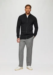 s.Oliver Outdoorjacke Strickjacke mit Stehkragen Schwarz