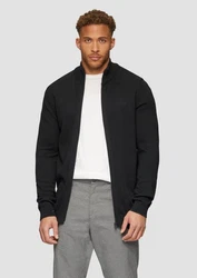 s.Oliver Outdoorjacke Strickjacke mit Stehkragen Schwarz