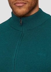 s.Oliver Outdoorjacke Strickjacke mit Stehkragen Türkis/Grün/Dunkelgrün