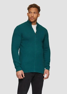 s.Oliver Outdoorjacke Strickjacke mit Stehkragen Türkis/Grün/Dunkelgrün s.Oliver Outdoorjacke Strickjacke mit Stehkragen Türkis/Grün/Dunkelgrün