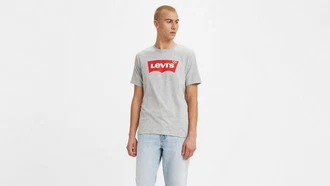 Levi's T-Shirt graumeliert/kirschrot/weiß