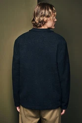 Next Hemdjacke im Wolllook Schwarz/Dunkelgrau