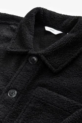 Next Hemdjacke im Wolllook Schwarz/Dunkelgrau