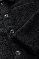 Next Hemdjacke im Wolllook Schwarz/Dunkelgrau