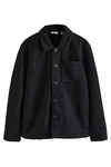 Next Hemdjacke im Wolllook Schwarz/Dunkelgrau