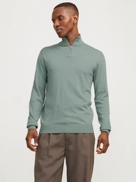 Troyer JJEEMIL KNIT HALF ZIP NOOS mit Rippbndchen