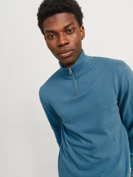 JACK & JONES Pullover 'JJEEmil' Blau/Hellblau/Grau/Türkis