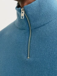 JACK & JONES Pullover 'JJEEmil' Blau/Hellblau/Grau/Türkis