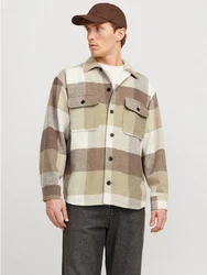 Jack & Jones Langarmshirt Hemd Beige/Creme/Braun/Khaki