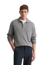 Marc O'Polo Polokragenpullover Milano-Struktur Grau/Hellgrau