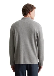 Marc O'Polo Polokragenpullover Milano-Struktur Grau/Hellgrau