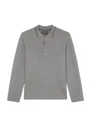 Marc O'Polo Polokragenpullover Milano-Struktur Grau/Hellgrau