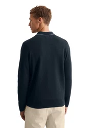 Marc O'Polo Polokragenpullover Milano-Struktur Dunkelblau/Blau/Grau/Rot