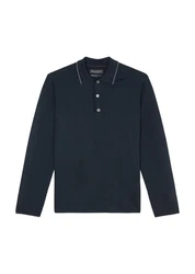 Marc O'Polo Polokragenpullover Milano-Struktur Dunkelblau/Blau/Grau/Rot