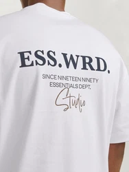 Jack & Jones Rundhalsshirt JJEURBAN EDGE STUDIO TEE SS O-NECK Weiß/Grau/Beige