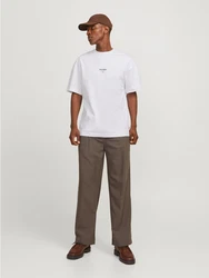Jack & Jones Rundhalsshirt JJEURBAN EDGE STUDIO TEE SS O-NECK Weiß/Grau/Beige