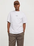 Jack & Jones Rundhalsshirt JJEURBAN EDGE STUDIO TEE SS O-NECK Weiß/Grau/Beige