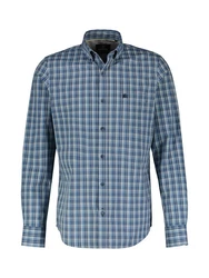 LERROS Karohemd mit Button-down-Kragen Blau/Dunkelblau/Hellblau