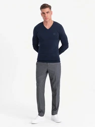 Ombre V-Ausschnitt-Pullover Dunkelblau/Blau/Hellblau