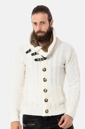 Strickpullover mit trendigem Schalkragen, CP265