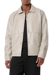 Lederimitatjacke aus Kunstleder - Leicht oversized bequeme Passform, zeitloses Design