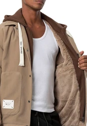 RedBridge Winterjacke mit Kapuze Beige/Khaki/Braun
