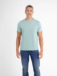 LERROS Basic T-Shirt mit Logostitch unifarben