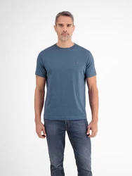LERROS Basic T-Shirt mit Logostitch unifarben