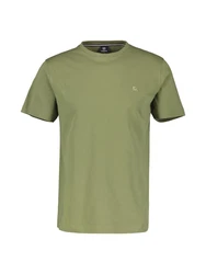 LERROS Basic T-Shirt mit Logostitch Dunkelgrün/Grün
