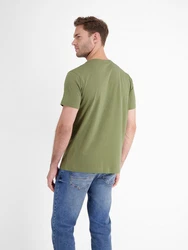 LERROS Basic T-Shirt mit Logostitch Dunkelgrün/Grün