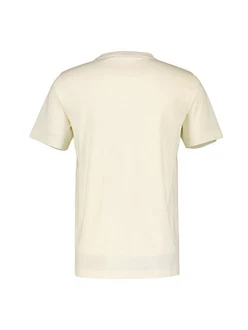 LERROS Basic T-Shirt mit Logostitch Khaki/Creme/Beige/Weiß/Gelb