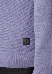s.Oliver Strickpullover mit Strukturmix und Logo-Patch Lila/Dunkelblau/Fliederfarben