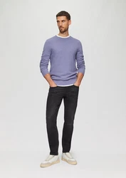 s.Oliver Strickpullover mit Strukturmix und Logo-Patch Lila/Dunkelblau/Fliederfarben