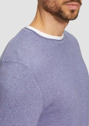 s.Oliver Strickpullover mit Strukturmix und Logo-Patch Lila/Dunkelblau/Fliederfarben
