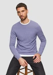 s.Oliver Strickpullover mit Strukturmix und Logo-Patch Lila/Dunkelblau/Fliederfarben