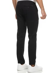 Indicode Herren Rodekro Chinohose Super Stretch mit 4 Taschen Schwarz/Khaki