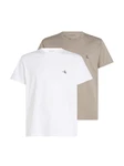 Calvin Klein Jeans T-Shirt 2 PACK MONOLOGO Logodruck Khaki/Beige/Braun