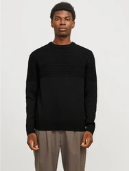 Jack & Jones Rundhalspullover JJJERRY KNIT CREW NECK Schwarz