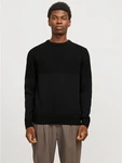 Jack & Jones Rundhalspullover JJJERRY KNIT CREW NECK Schwarz