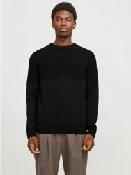 Jack & Jones Rundhalspullover JJJERRY KNIT CREW NECK Schwarz