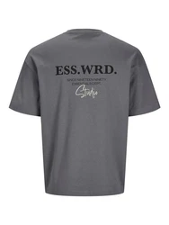 Jack & Jones Rundhalsshirt JJEURBAN EDGE STUDIO TEE SS O-NECK Dunkelgrau/Grau/Hellgrau