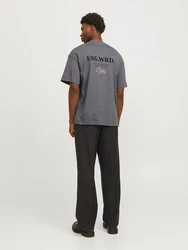 Jack & Jones Rundhalsshirt JJEURBAN EDGE STUDIO TEE SS O-NECK Dunkelgrau/Grau/Hellgrau