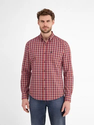 LERROS Karohemd mit Button-down-Kragen Rot/Lila/Dunkelrot