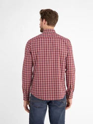 LERROS Karohemd mit Button-down-Kragen Rot/Lila/Dunkelrot