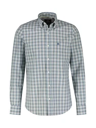 LERROS Karohemd mit Button-down-Kragen Dunkelgrün/Grün